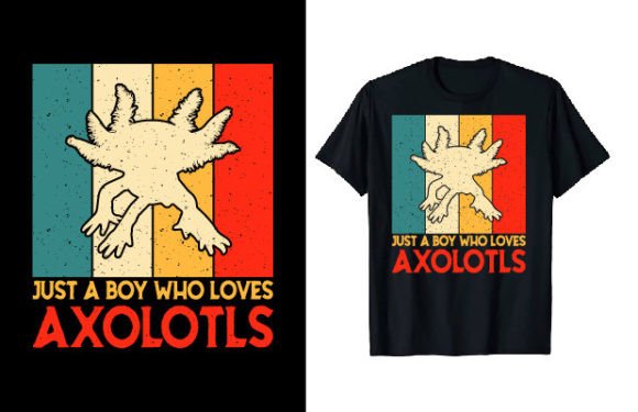 Axolotl Vintage T-Shirt Design for Digital Sellers