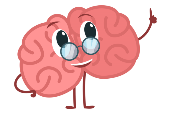 Cartoon Brain Graphics for Smart and Funny Design