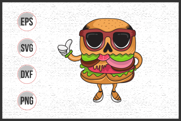 Cartoon Burger Graphic for Fun Branding