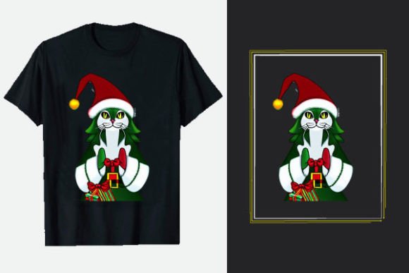 Christmas Cat Animals Merch T-Shirts