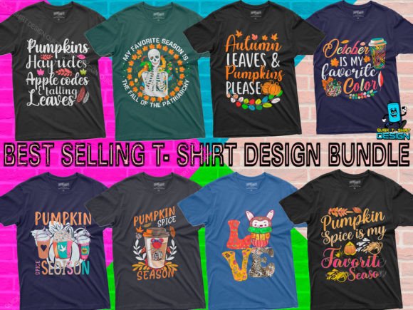 Fall Pumpkin Funny T Shirt Bundle Graphics for Print Templates