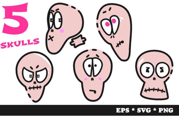 Five Funny Skulls Graphics for Halloween