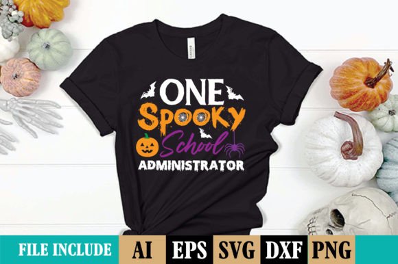 One Spooky School Administrator Funny Graphics for T-Shirt Designs