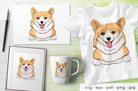 Portrait of the Funny Corgi Dog